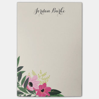 Chic Floral Border Monogram Post-it Notes