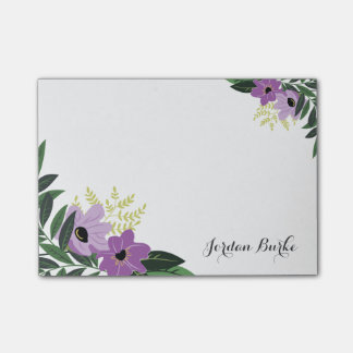 Chic Floral Border Monogram Post-it Notes