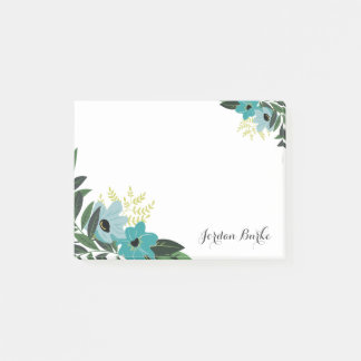 Chic Floral Border Monogram Post-it Notes