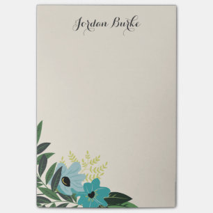 Chic Floral Border Monogram Post-it Notes