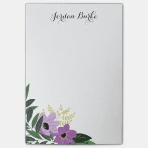 Chic Floral Border Monogram Post-it Notes
