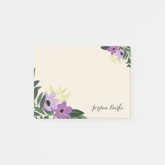 Chic Floral Border Monogram Post-it Notes
