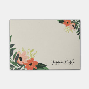Chic Floral Border Monogram Post-it Notes