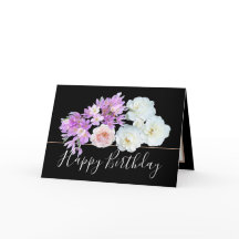 Chic Floral Bouquet Rose & Crocus Flowers Birthday