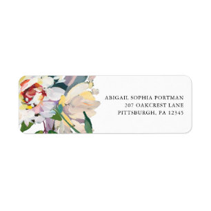 Chic Floral Bouquet Wedding Mailing Label