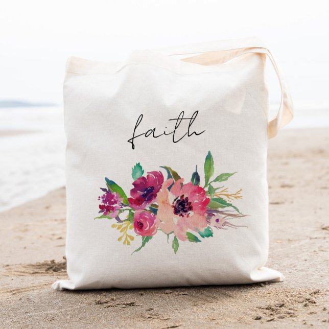 Chic Floral Bridesmaid Personalised-4 Tote Bag (Creator Uploaded)