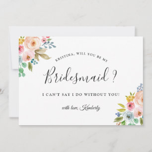Chic Floral Bridesmaid Proposal Invitation