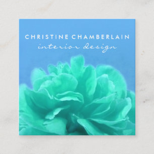 Chic Floral Colour-Contrast Square Business Card