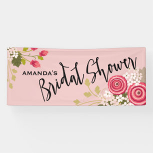 Chic Floral Garden Bridal Shower Celebration Banner