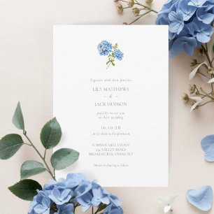 Chic Floral Hydrangea Non Photo Wedding Invitation