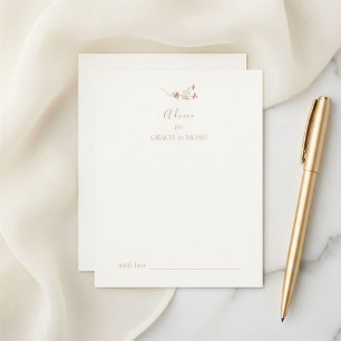 Chic Floral Ivory Wedding Advice Card