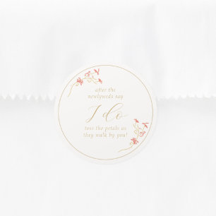 Chic Floral & Ivory Wedding  Classic Round Sticker