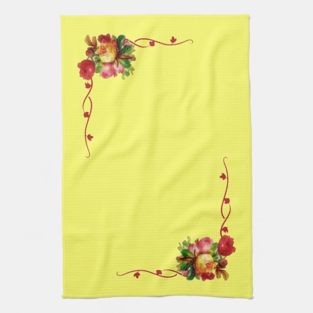 Chic Floral Kitchen Towel (Vertical)