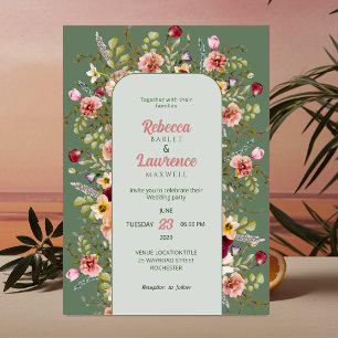 Chic floral meadows wedding invitation