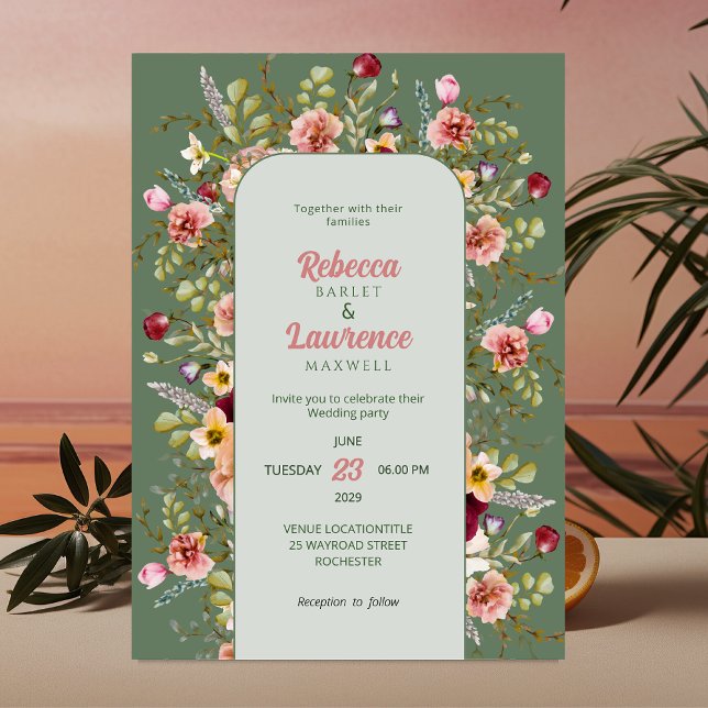 Chic floral meadows wedding invitation (Creator Uploaded)