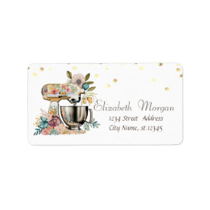 Chic Floral Mixer Gold Confetti Label