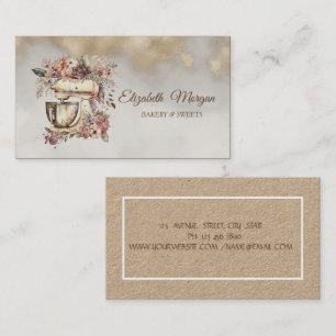 Chic Floral Mixer Professional Gold Business Card