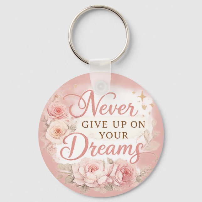 Chic Floral Motivational  Key Ring (Front)