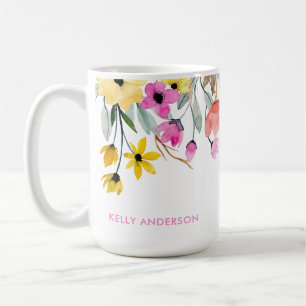 Chic Floral Pattern Botanical Trendy Coffee Mug