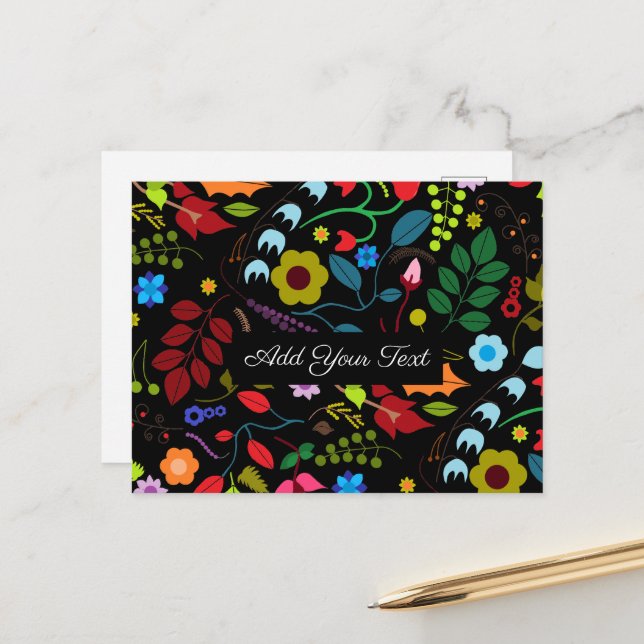 Chic Floral Postcard (Front/Back In Situ)