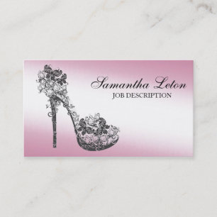 Chic Floral Stilettos Shoes High Heels Pumps Business Card