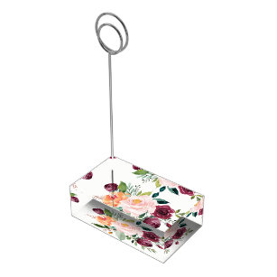 Chic Floral Table Card Holder