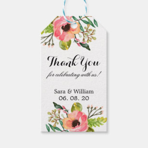 Chic Floral Thank You Wedding Favour/Gift Gift Tags