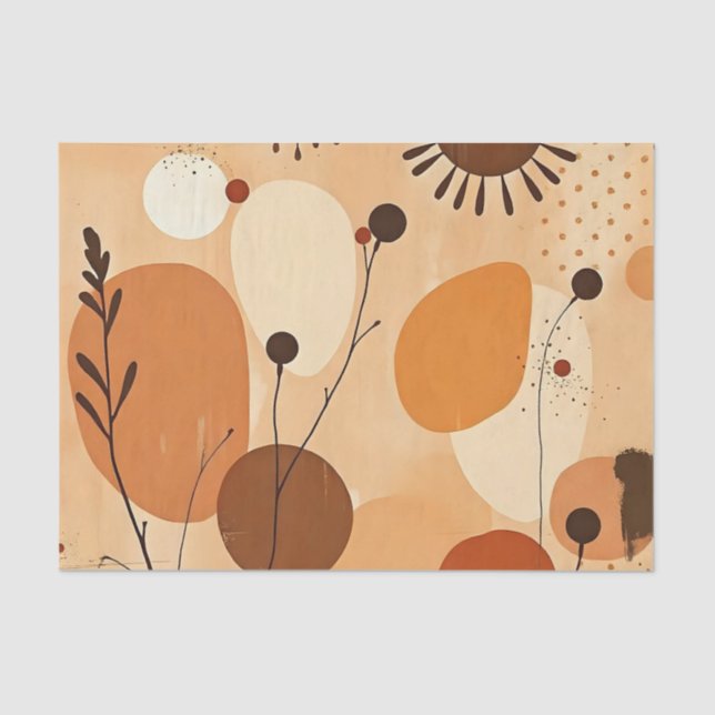 Chic Floral Warm Mandala Rustic Autumn Tissue Paper (Front)