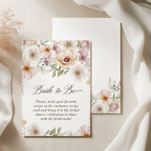 Chic Floral Watercolor Bride to Be Bridal Shower Enclosure Card