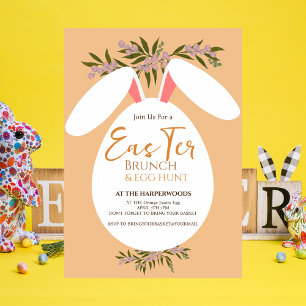 chic floral watercolor easter brunch egg hunt invitation