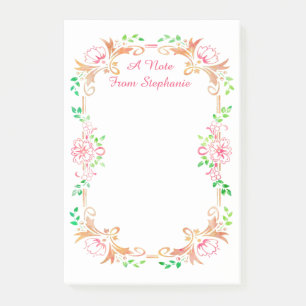Chic Floral Watercolor Post-it Notes