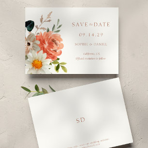 Chic Floral Watercolor Wedding Save the Date Invitation