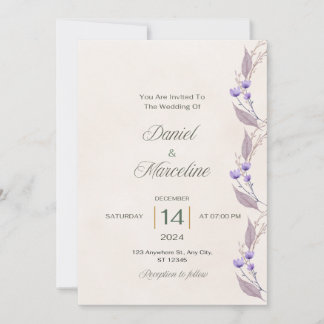 Chic Floral Wedding Invitation