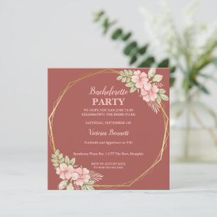 Chic Floral Wreath Bachelorette Party Invitation