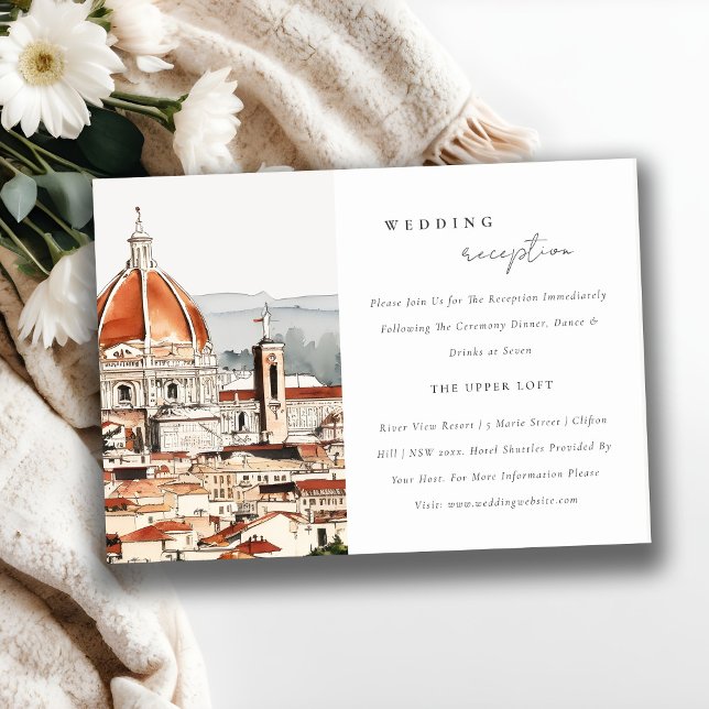 Chic Florence Cathedral Italy Wedding Reception Enclosure Card (Creator Uploaded)
