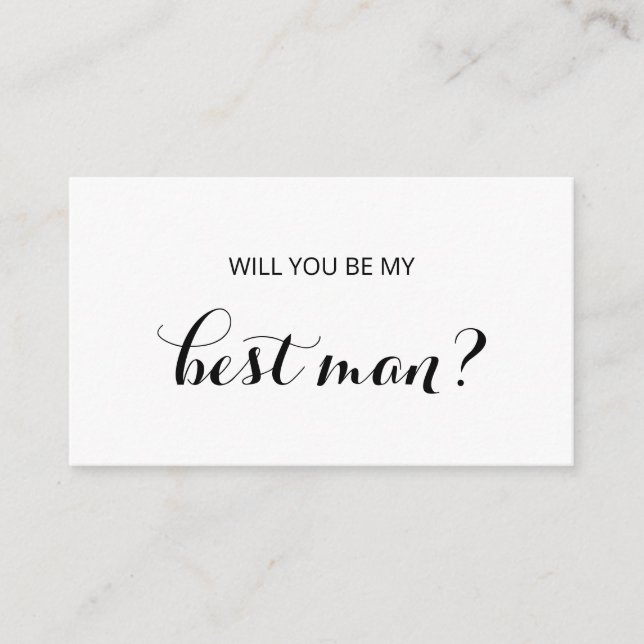 Chic Flourish | Will You Be My Best Man? Enclosure Card (Front)