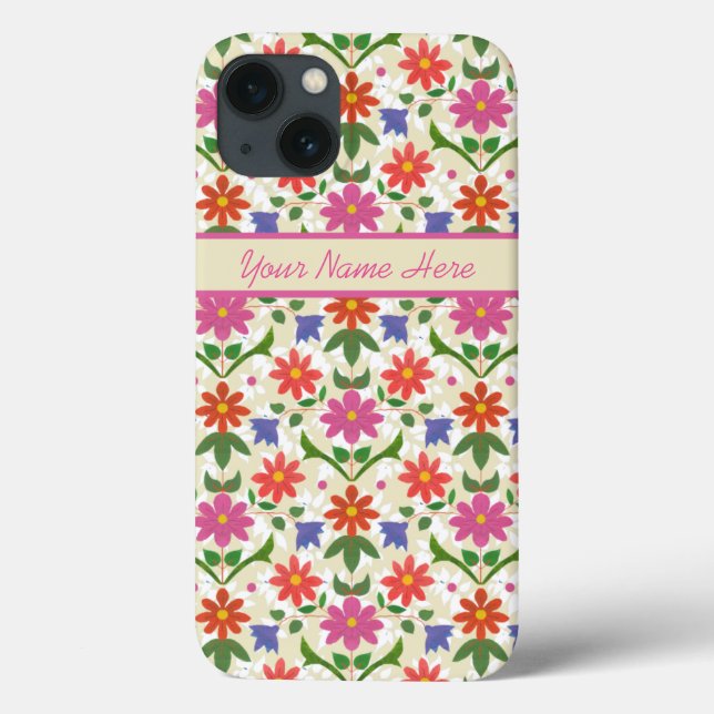 Chic Flowers and Polka Dots on Ecru iPad Mini Case (Back)