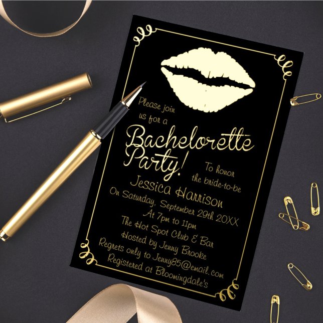Chic Foil Lips Bachelorette Party Real (Creator Uploaded)