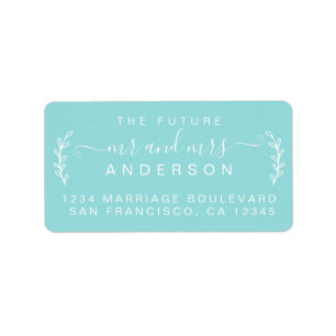 Chic Foliage Future Mr Mrs Wedding Return Address Label