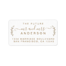 Chic Foliage Future Mr Mrs Wedding Return Address