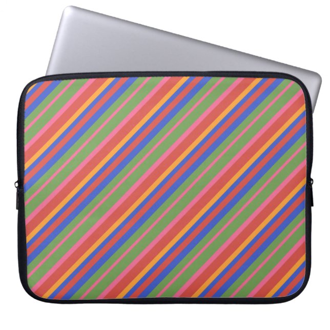 Chic Folk Art Collection Striped Laptop Sleeve (Front)