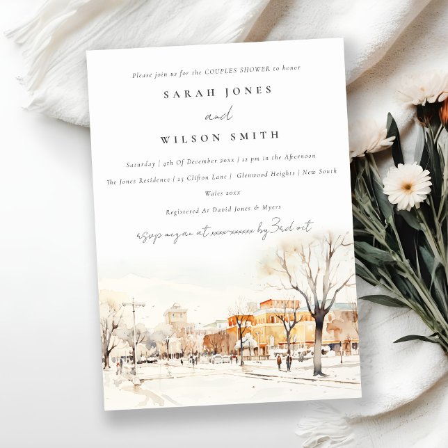 Chic Forgo North Dakota City Scape Couples Shower Invitation (Creator Uploaded)