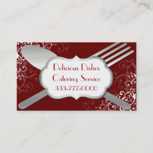 Chic Fork & Spoon Food Service Business Card