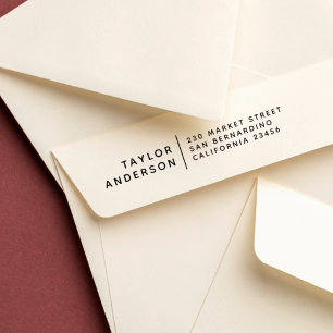 Chic Formal Custom Name & Return Address Rubber Stamp