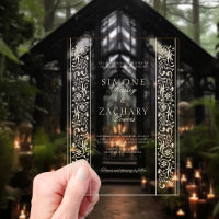 Chic Formal Ecru Scrollwork Border Wedding