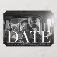 Chic & Formal Save the Date | 5x7 Invite Ticket