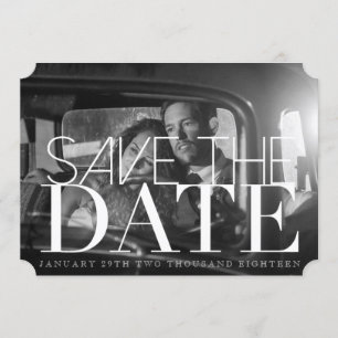 Chic & Formal Save the Date   5x7 Invite Ticket