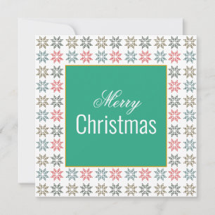 Chic Four Poinsettia Motif Christmas, Personalised Card