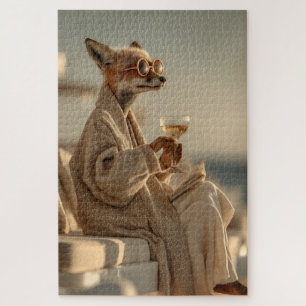 Chic Fox Relaxing in Style Jigsaw Puzzle