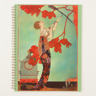 Chic French Art Nouveau Parrot Birdcage Garden Art Planner